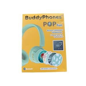 BuddyPhones POP Fun | Foldable Bluetooth Kids Headphones + Microphone, Wireless